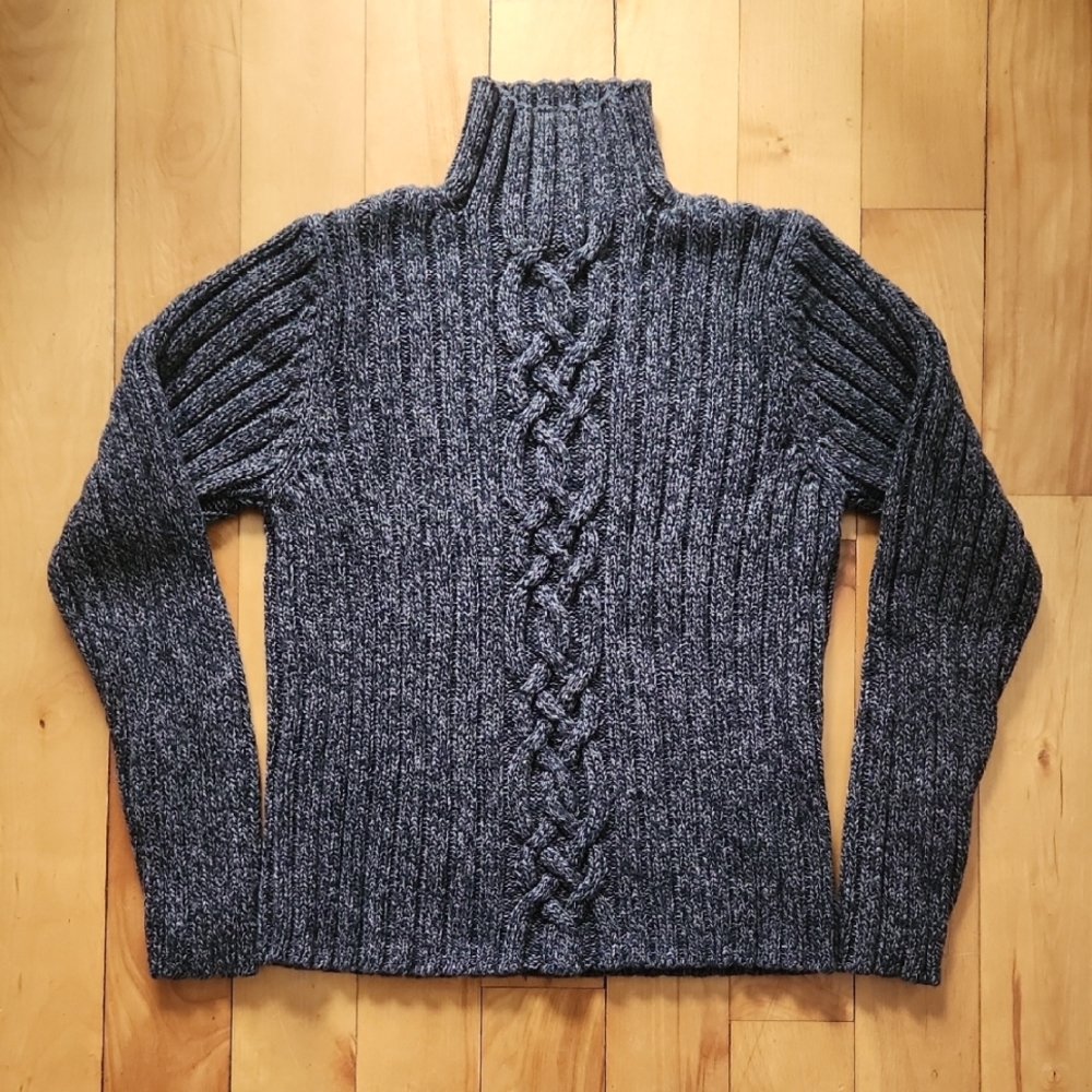 L.L. Bean Men's/Women's Dark Heather Gray Cable Turtleneck Sweater